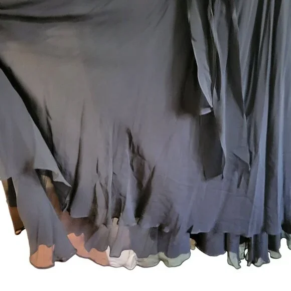 Vintage Diane Freis Original Black Silk Dress With Colorful Beaded Floral Design - Picture 6 of 7